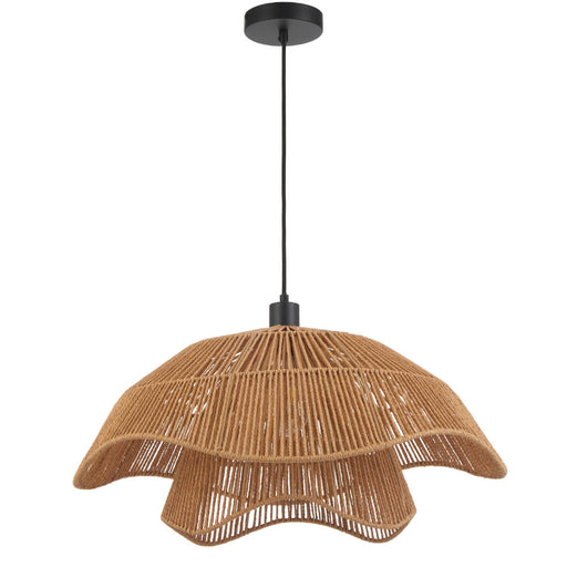 Telbix ZAMORA: Natural Raffia Bohemian Coastal Style  Pendant Light