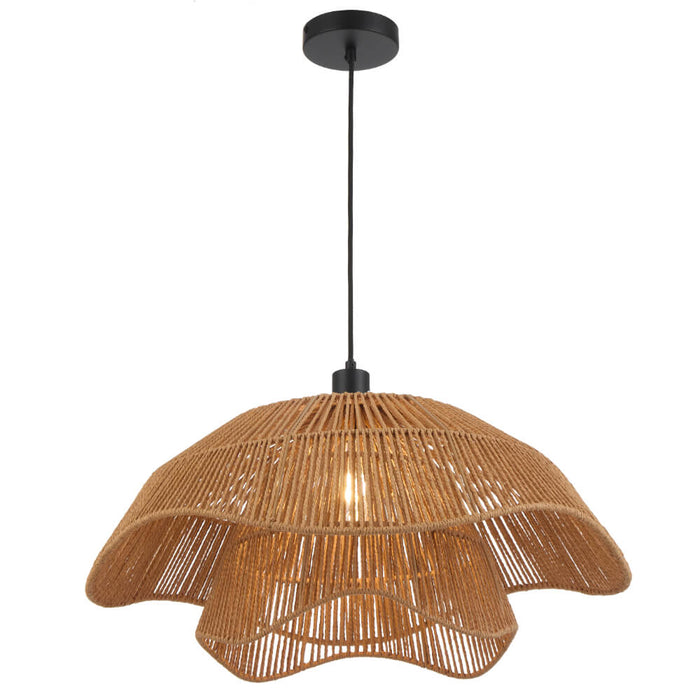 ZAMORA: Natural Raffia Bohemian Coastal Style  Pendant Light