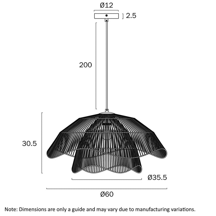 ZAMORA: Natural Raffia Bohemian Coastal Style  Pendant Light