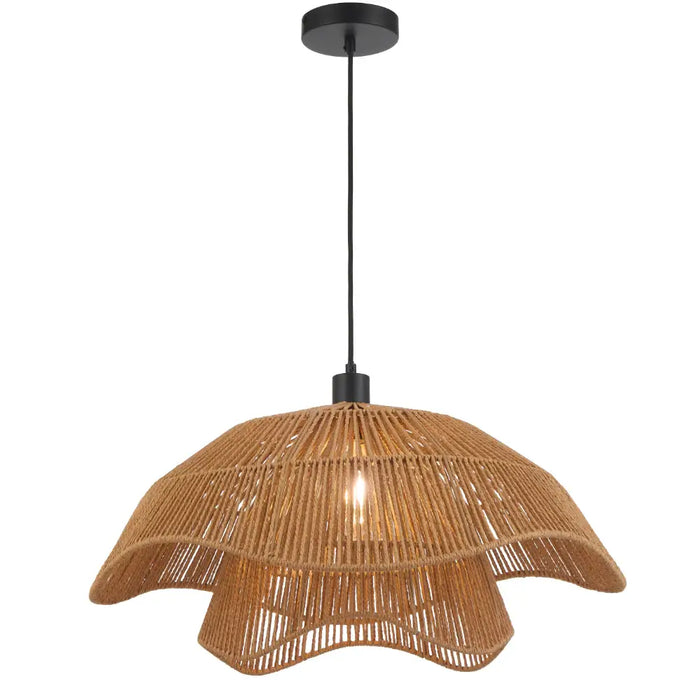ZAMORA: Natural Raffia Bohemian Coastal Style  Pendant Light