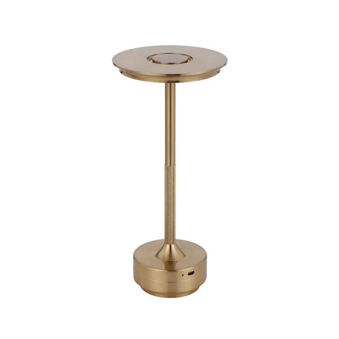 Telbix ZICO: IP43 Metal Rechargeable LED Table Lamp (Available in Antique Gold, Gun Metal and Nickel)
