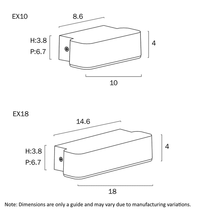 ZIRON: 3CCT LED Exterior Wall Light (Available in Black & White, 10cm & 18cm)
