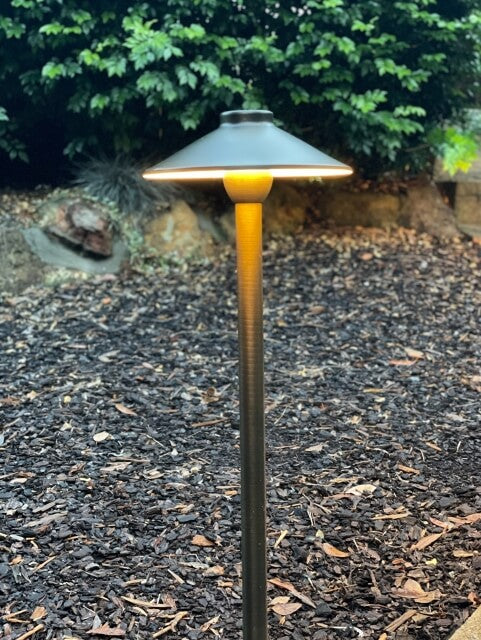 Solid Cast Brass 3.5W Pathway Light with 200mm Shade (Available in 305mm, 381mm, 457mm & 610mm Post Height ,2700K & 3000K)