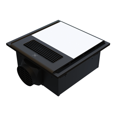 HEATCORE: 4-In-1 Retrofit Line Bathroom Heater, Exhaust Fan, Circulating Fan, and Light Unit (Available in Black & White)