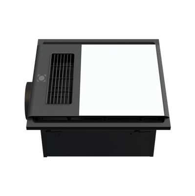 HEATCORE: 4-In-1 Retrofit Line Bathroom Heater, Exhaust Fan, Circulating Fan, and Light Unit (Available in Black & White)