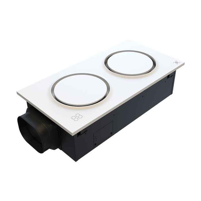 Domus INFINITY: 6-In-1 Premium Slimline Bathroom Heater, Exhaust Fan, Circulating Fan, Dry Heat, Vent and Light Unit(Available in Black & White)