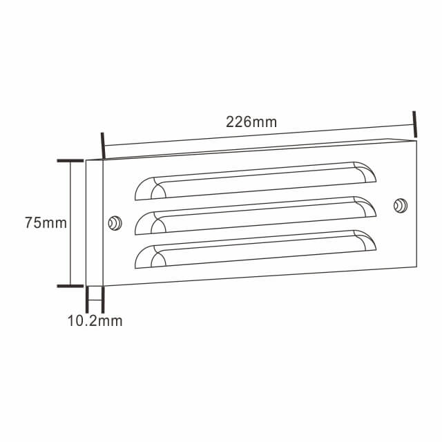 Brass LED Integrated Surface Mount Step/Wall Light (Available in 114mm & 226mm)