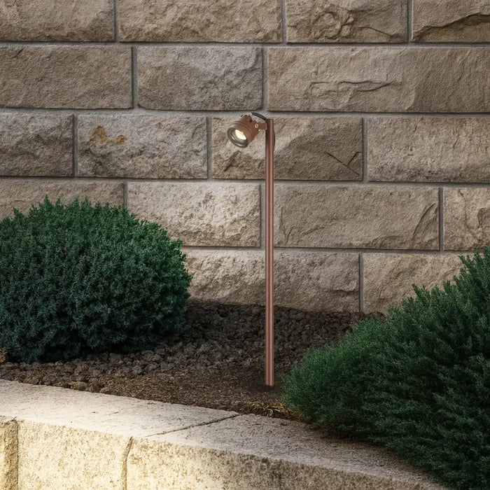 RILTO: 24V Exterior LED 60cm Garden Post Spike Light (Available in Rust, Green & Black)