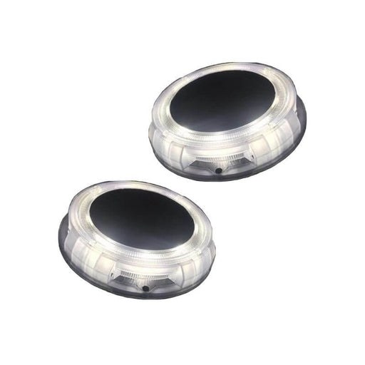 SunShare Solar Pack of 2 Solar LED Deck Lights in Cool White for All Garden Beds and Decking Ground Insertion or Screw Fixing