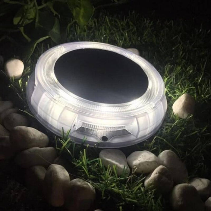 Pack of 2 Solar LED Deck Lights in Cool White for All Garden Beds and Decking Ground Insertion or Screw Fixing