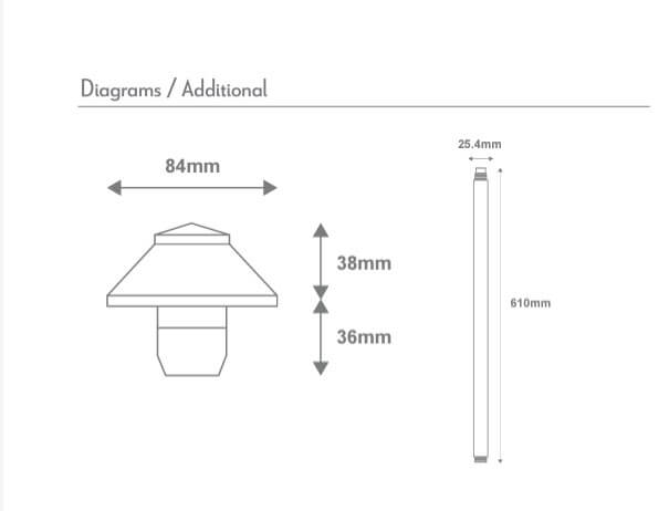 DUSK 610MM: Small - Large Head 12V LED TRIO Path Light (Available in Bronze & Black)