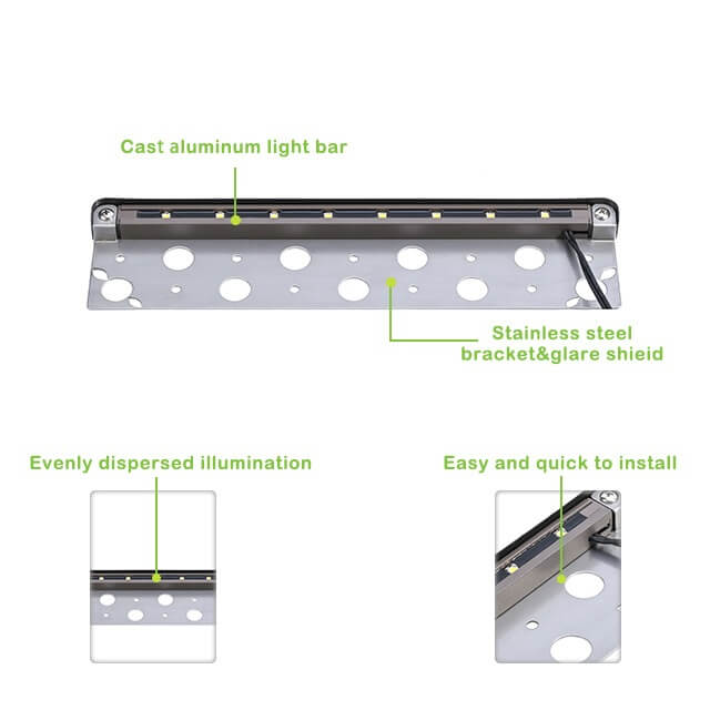 330mm 2700K IP54 Stainless Steel LED Integrated Ledge/Step Light