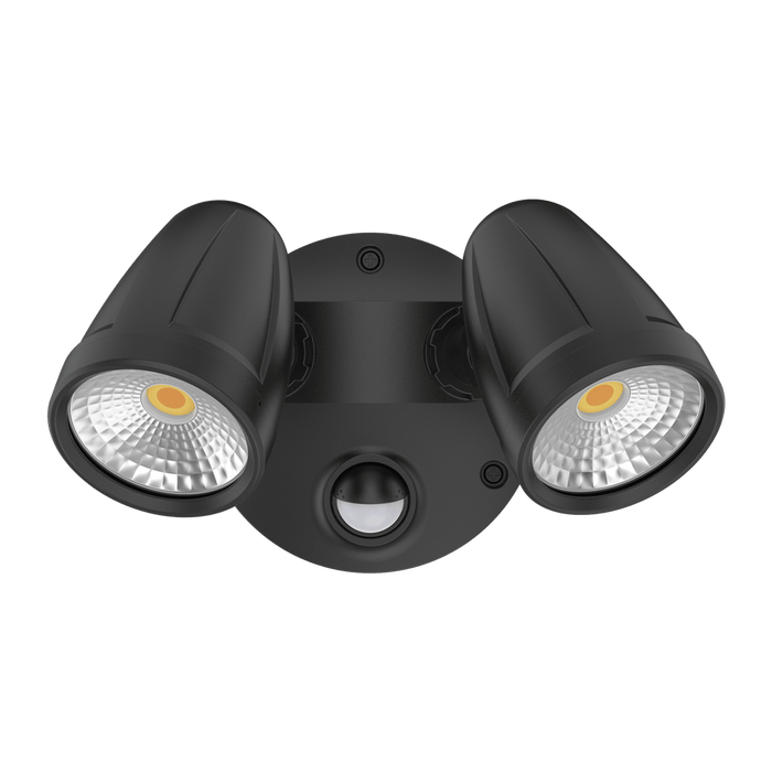 Domus MURO-MAX-32S: Twin Head 32W LED Spotlight with Sensor (avail in Black & White)