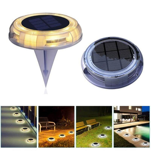SunShare Solar Pack of 4 Modern IP67 Solar Deck Lights Ideal for Deck, Garden, Lawns and Pathways