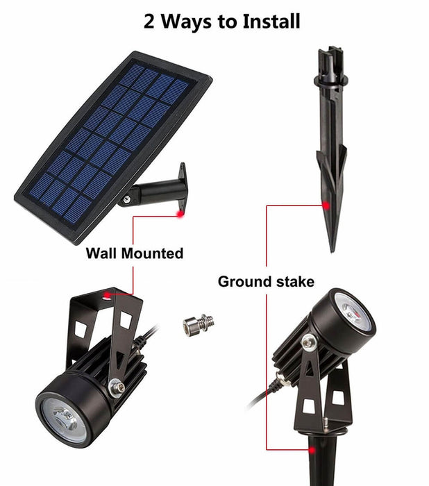 Solar LED Spot Lights with Two Adjustable Heads