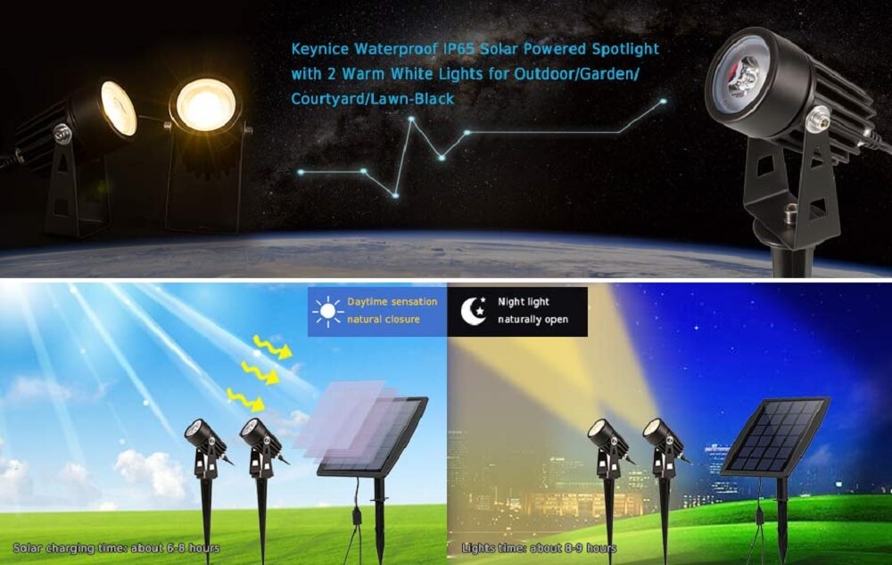 Solar LED Spot Lights with Two Adjustable Heads