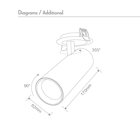 THOR-PRO: 15W TRIO 36° CRI90 Recessed Dimmable Spotlight (Available in Black & White)