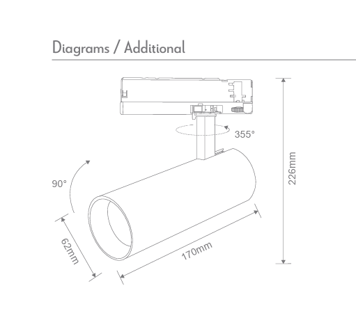 THOR-PRO: TRIO 36° CRI90 3CCT Dimmable Track Light (Available in Black & White | 15W, 23W & 32W)