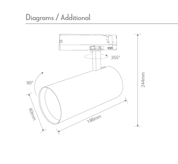 THOR-PRO: TRIO 36° CRI90 3CCT Dimmable Track Light (Available in Black & White | 15W, 23W & 32W)