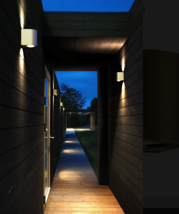 CANTO 2 Wall Light (avail in black, brass, galv, grey, & white)
