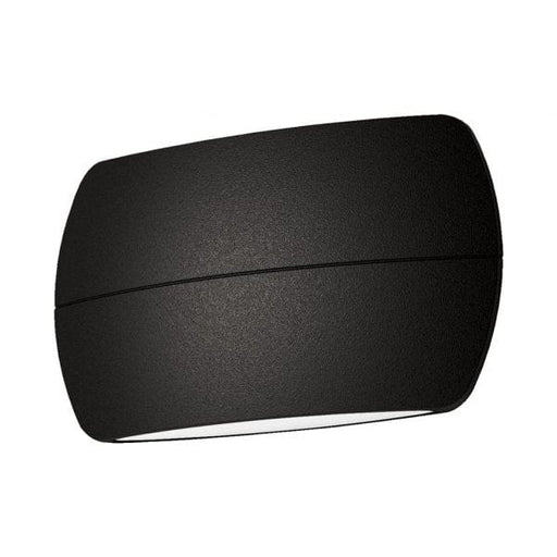BELL - Modern Black Slim Curved 13W Natural White Exterior Up/Down Wall Light - IP65 Domus