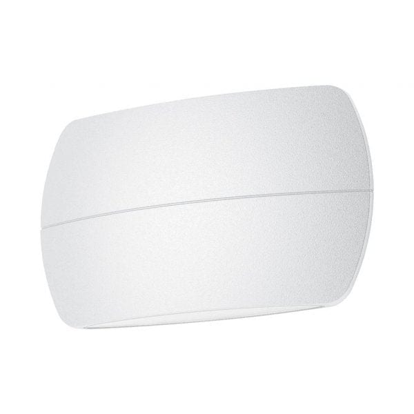 BELL - Modern White Slim Curved 13W Warm White Exterior Up/Down Wall Light - IP65 Domus