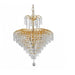 CASCADE - Stunning Small Gold 4 Light Chandelier With Crystal Glass Droplets - 330mm Telbix