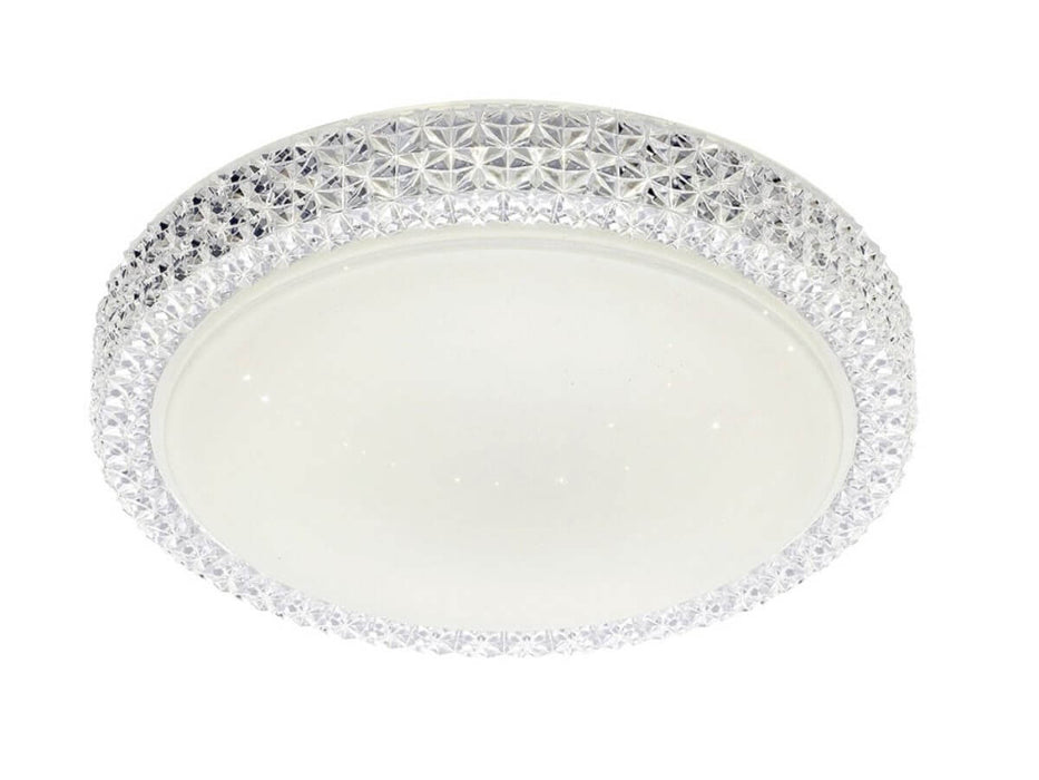 Round Natural White LED Oyster Light With Acrylic Shade - Amelia