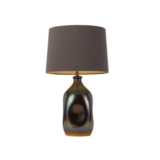 Oil Bronze Table Lamp With Dark Grey Shade