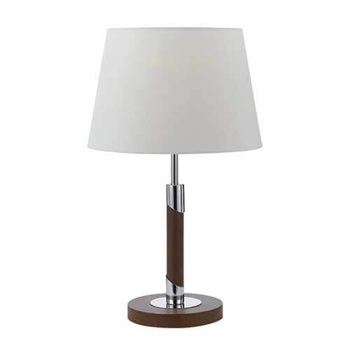 BELMORE - Elegant 1 Light Teak Table Lamp With Linen Shade-telbex BELMORE TL-TK