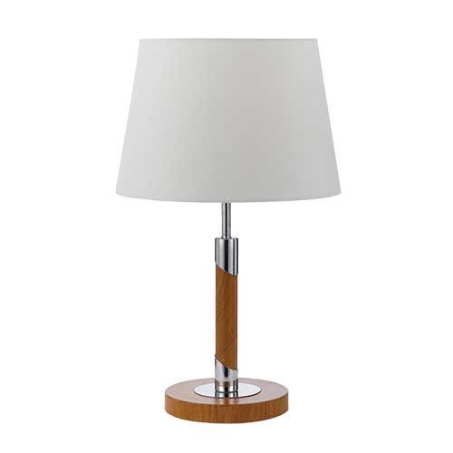 BELMORE - Elegant 1 Light Walnut Table Lamp With Linen Shade-telbix BELMORE TL-WL