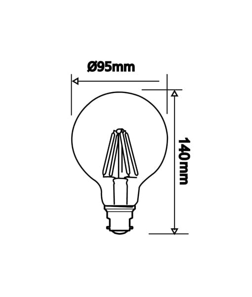 G95 LED Filament Dimmable Globes (6W)