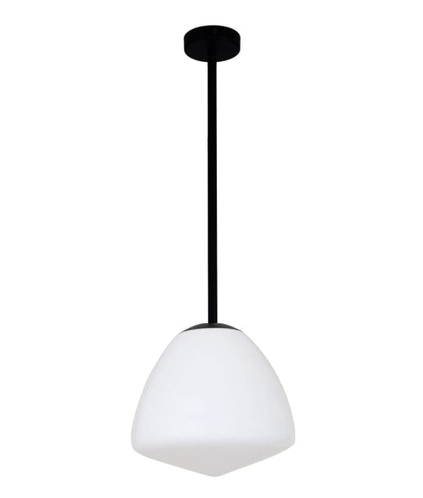 CIOTOLA: Tipped Dome Frosted Glass Pendant (avail in Black & Antique Brass) - 3 Sizes