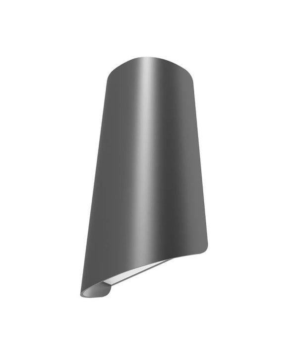 BES - Modern Curved Dark Grey Die Cast Aluminium 11W Warm White Exterior Up/Down Wall Bracket - IP65