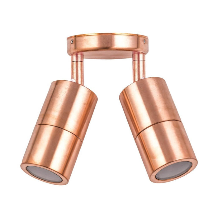 CLA COPPER - Stunning Copper Body Double Adjustable 2 Light Exterior Spot - IP65