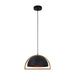 CLA SWING - Dome Timber Pendant With Black Inner Shade
