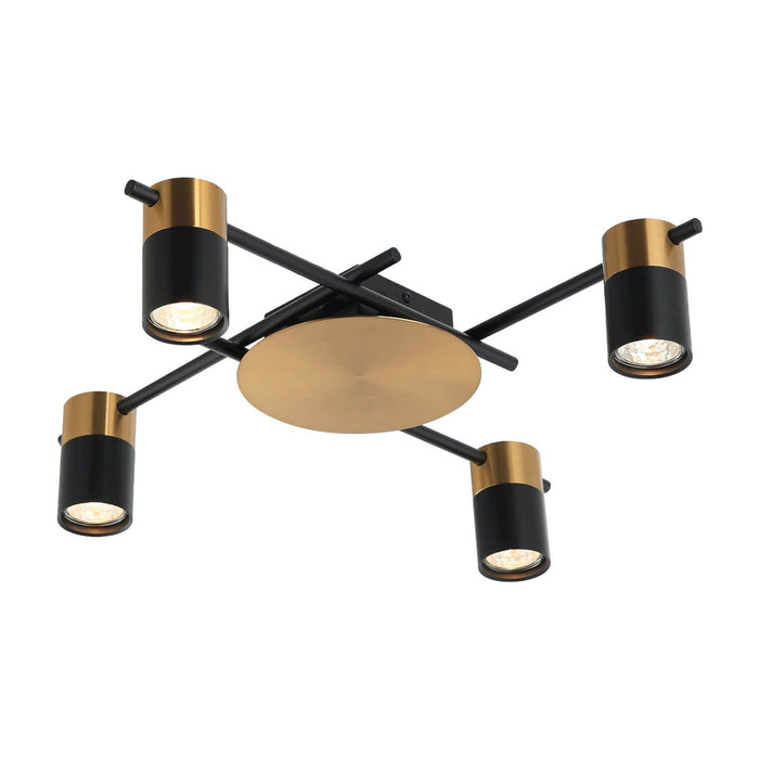 TACHE: Interior Spot Ceiling Lights (with Adjustable Black & Antique Brass Heads)
