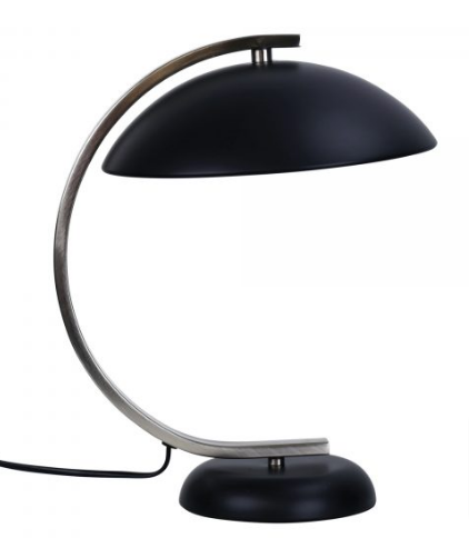 Oriel DECO Black Brushed Chrome Table Lamp