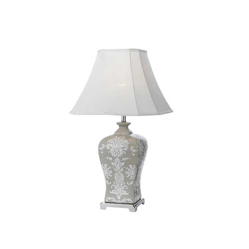 DONO small Grey floral Table Lamp-Telbix-DONO TL-435GRY