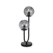 ETERNA Black 2 x E27 Table Lamp with Smoked Glass Spheres Telbix