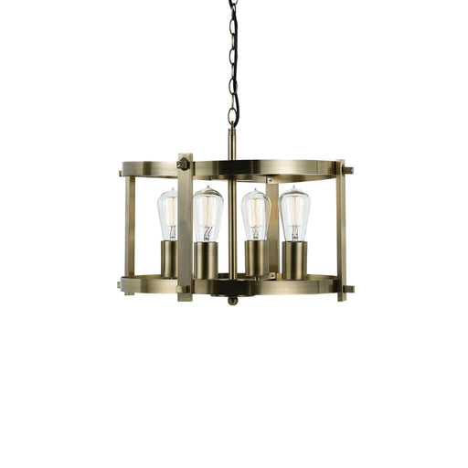 FINLEY - Small Antique Brass 4 Light Pendant On Chain Suspension-telbix FINLEY PE46-AB