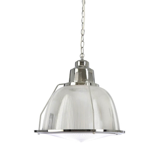 Fiorentino POLY - Industrial Look 1 Light Dome Acrylic Pendant Featuring Chrome Highlight