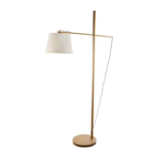 Fiorentino ARTEM - Modern Adjustable Wooden 1 Light Floor Lamp With White Shade