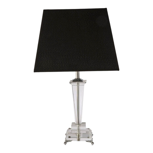 Fiorentino ASSISI - Elegant 1 Light Crystal Square Base Table Lamp With Black Shade