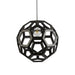 Fiorentino BANEGA - Small Modern Black Timber Veneer 1 Light Round Pendant - 400mm