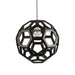 Fiorentino BANEGA - Medium Modern Black Timber Veneer 1 Light Round Pendant - 500mm