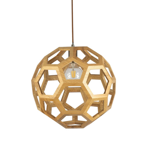 Fiorentino BANEGA - Medium Modern Timber Veneer 1 Light Round Pendant - 500mm