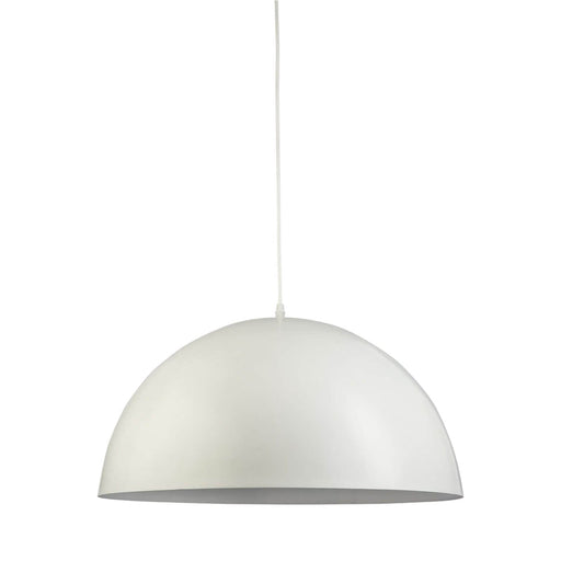 Fiorentino BORAL - Large White Aluminium 1 Light Dome Pendant