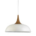 Fiorentino BRINDISI - Large White Dome Pendant With Wood Light Finish Top