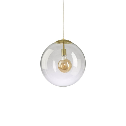 Fiorentino CATINO - Small Modern Clear Glass 1 Light Pendant Featuring Gold Metalware - 250mm (Globe Not Included
